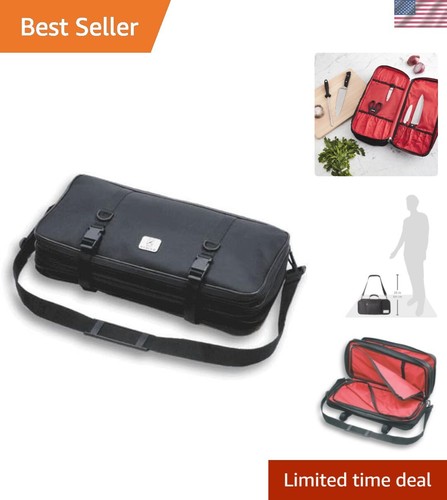 Custodia per coltelli 21 tasche con tripla cerniera, nero - Foto 1 di 5