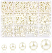 1228Pcs Pearl Beads for Jewelry Making Pearl Beads for Bracelets Pearl Beads for