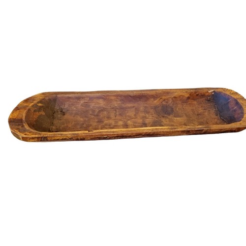 Hand Carved Wooden Dough Bowl Trencher Primtive Farmhouse Home Country 18" X 5.5