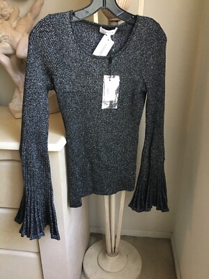 Milly Silver Metallic Flare Long 