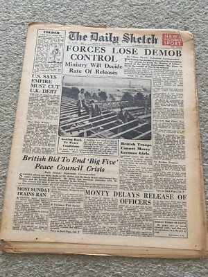 Daily Sketch Newspaper 1945 September 24th Charing Cross Roof Repairs ORIGINAL