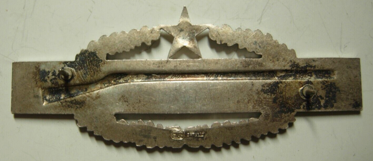 Sterling 2 War Combat Infantryman's Badge W/ Star - SB Maker