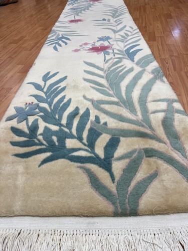 2'6" x 12'2" Chinese Art Deco Oriental Rug Floor Runner - Hand Made - 100% Wool - Picture 7 of 11