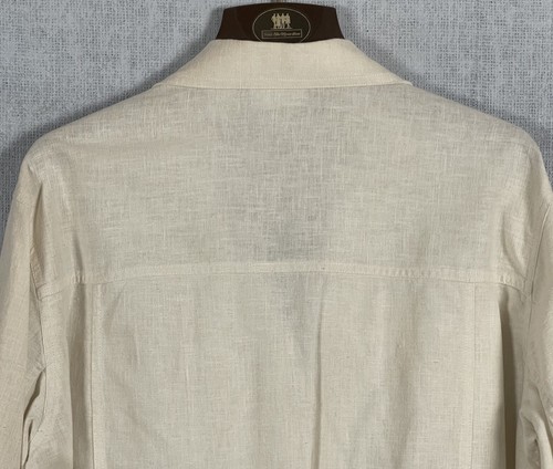 Liz Claiborne Lizwear Beige Linen Cotton Utility Jacket Women’s Size L - Picture 12 of 15