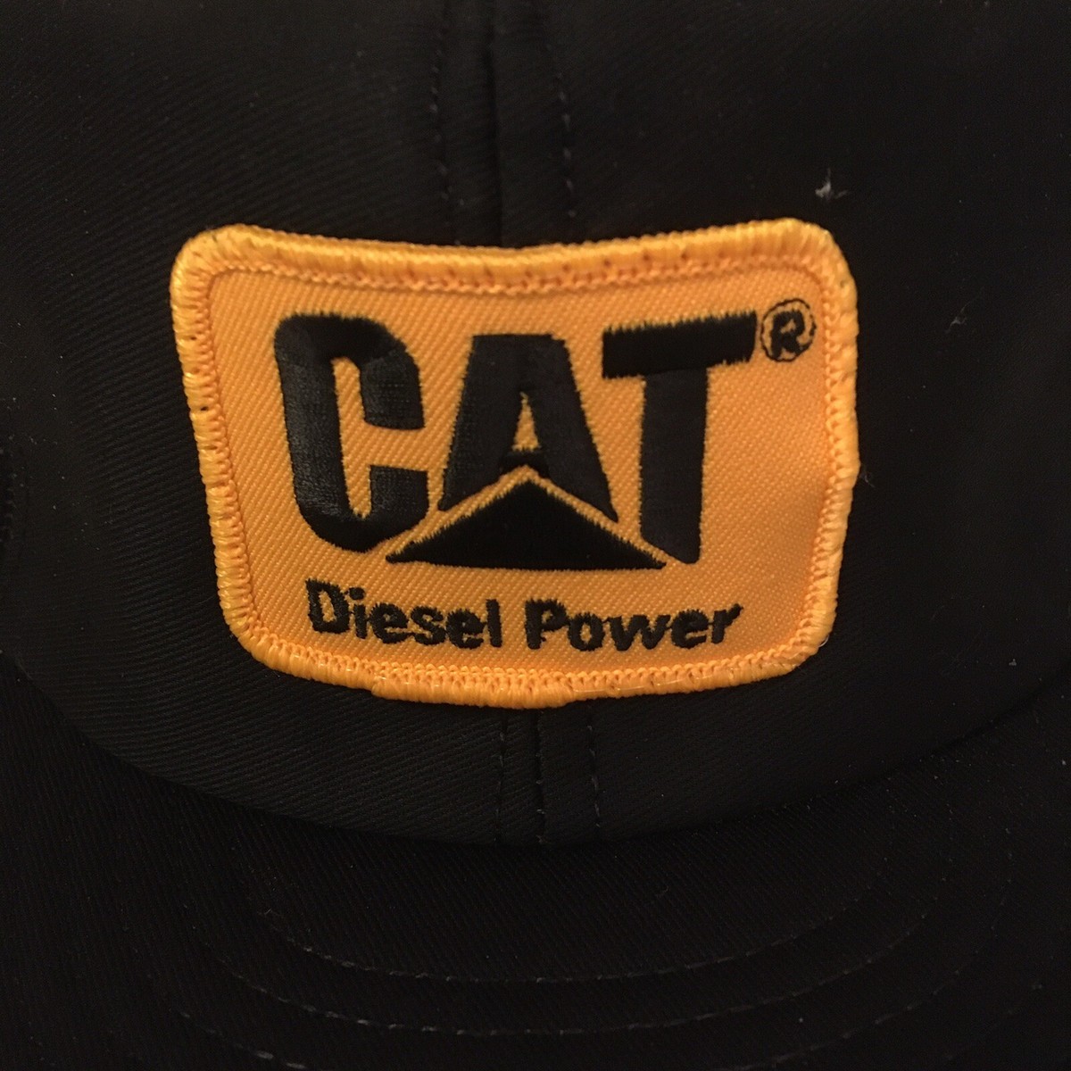 Vtg Caterpillar Cat Diesel Power Patch Hat USA Made Snapback Black