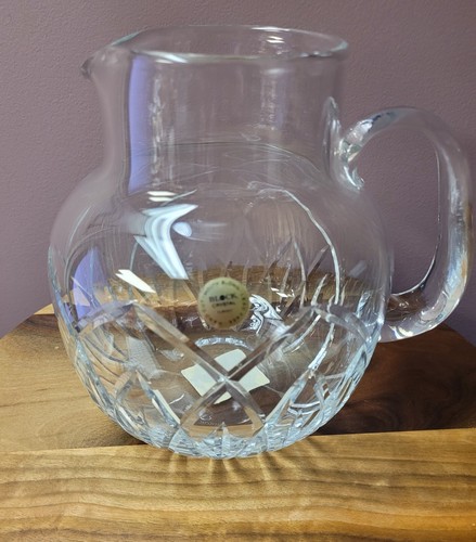 Vintage Block Crystal Hand Cut Lead Free Pitcher NOS - 第 1/3 張圖片
