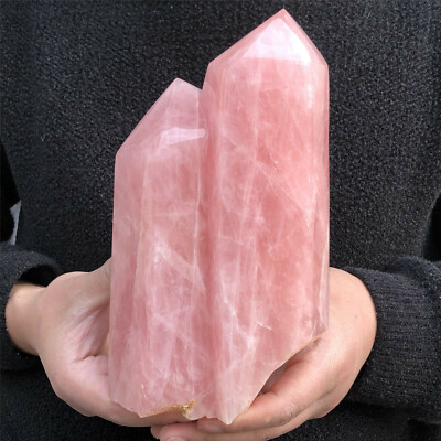 5.56LB Natural Pink Rose Quartz Crystal Point Obelisk Wand Healing Reiki  XA4804
