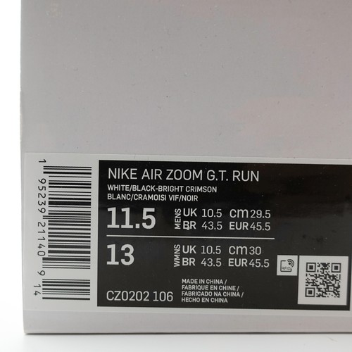 Nike Air Zoom GT Run 'Rawdicious' Mens Sneakers White Bright Crimson CZ0202-106 - Picture 76 of 76