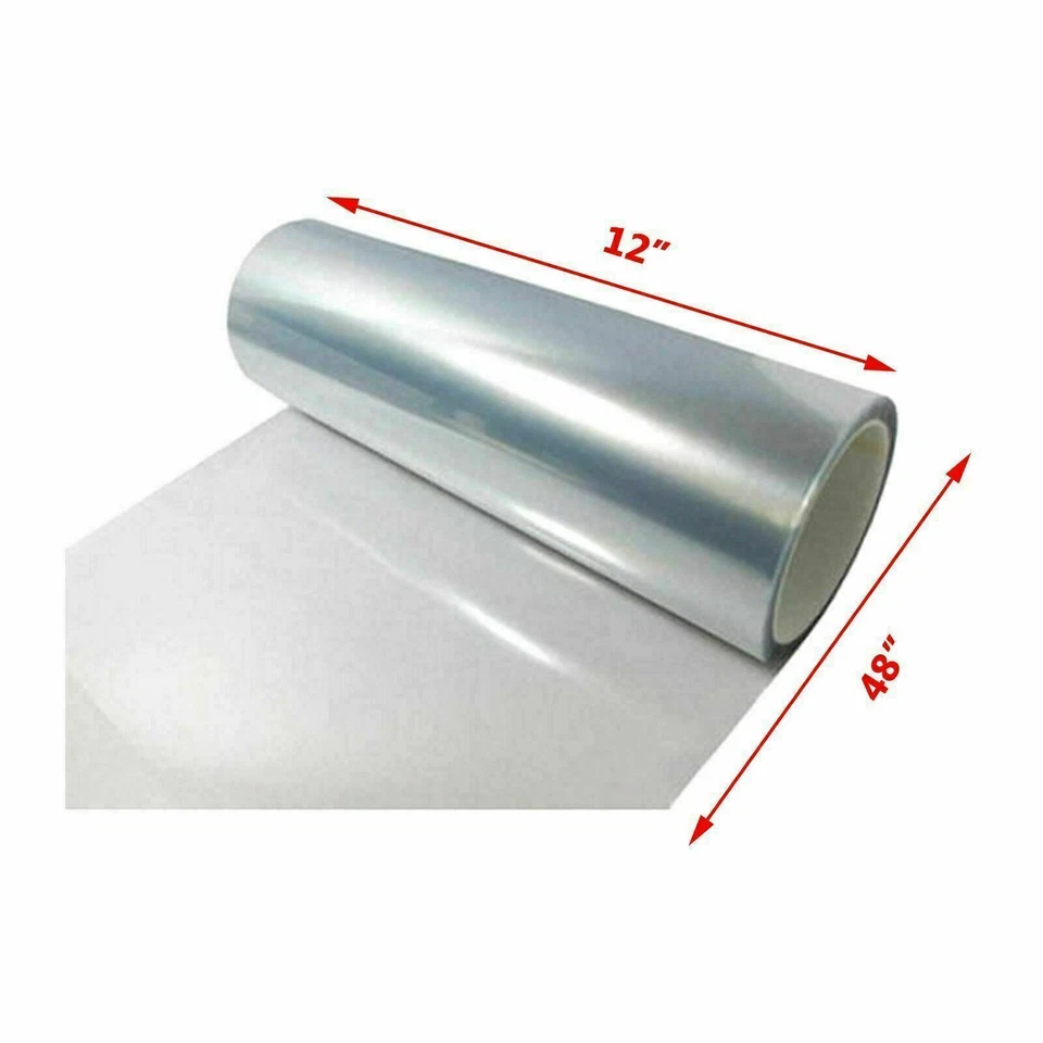 12" x 48" Sujetador Transparente Faro Parachoques Capucha Pintura Película Vinilo Envoltura Hoja Foto 3 de 4