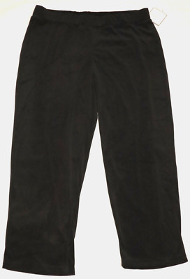 SAG HARBOR Woman Twinkle black velour pull on pants size 1X (NWT)