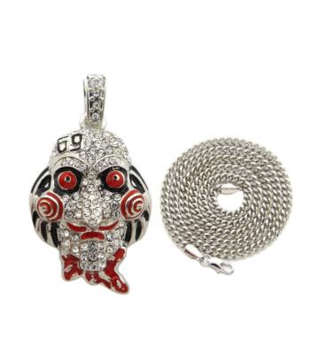 Iced 6ix9ine Saw Inspired Pendant & 24'' Box, Cuban, Rope Chain Necklace