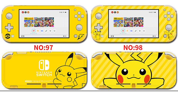 Nintendo Switch Lite Skin Pokemon Pikachu Yellow Vinyl Decal Screen  Protector