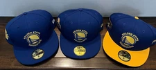3 GOLDEN STATE WARRIORS NEW ERA 59FIFTY HAT SIZE 8 2015 2017 2018 NBA CHAMPIONS
