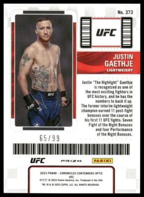 2023 Panini Chronicles UFC #373 Justin Gaethje Blue | eBay