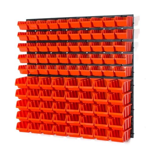 Wall Mounted Storage for Screws, Tools and Nails 94 Small Containers + Boards - Afbeelding 1 van 8