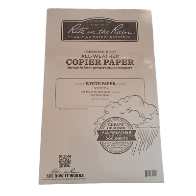 Rite In The Rain Weatherproof All-Weather Copier Paper Tabloid Size 11'' x 17''