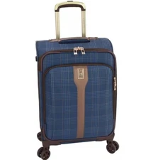London Fog Brentwood II Expandable Spinner, Blue, 22-Inch