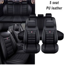 For Toyota Highlander Car Seat Covers Full Set Pu Leather Front Rear Cushion Pad