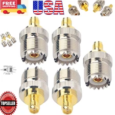 Pack of 5 Gold-Plated SMA Female to UHF Female Adapters - Premium Connectivity