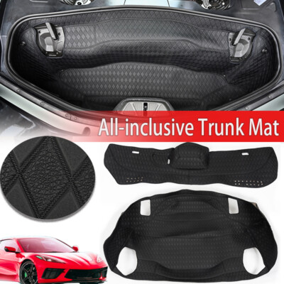 Leather Rear Trunk Mat Liners For Corvette C8 Stingray Z51 2DR E-ray 2020-2024
