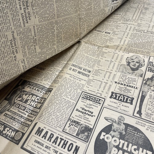 VINTAGE Newspaper 1933 Anderson Bulletin Prop Cafe Art Junk Dr Wynekoop - Picture 5 of 5