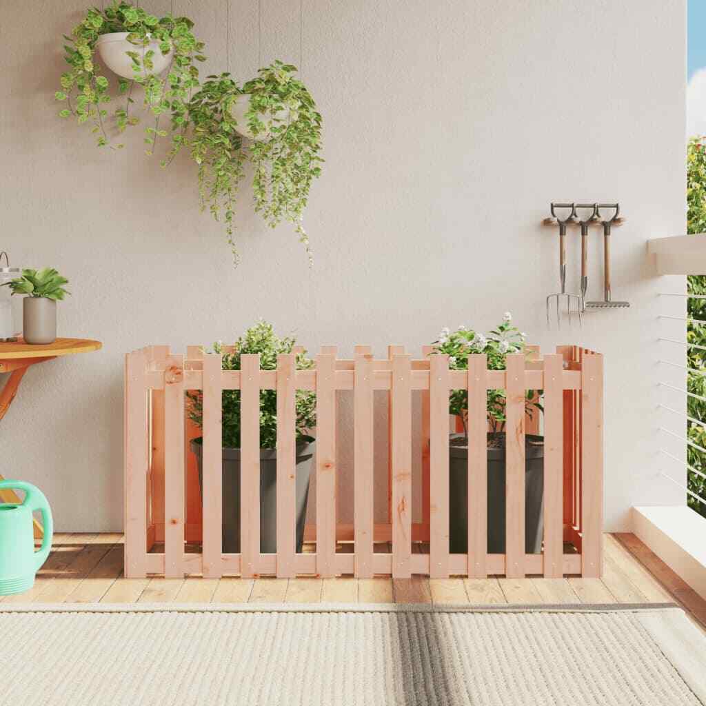 vidaXL Garden Raised Bed with Fence Design 150x50x70 cm Solid Wood Douglas