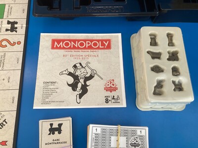 Monopoly Édition Spéciale 80 Ans (1935-2015) - Parker - Jeu De Société En Bois Occasion - Livraison Gratuite