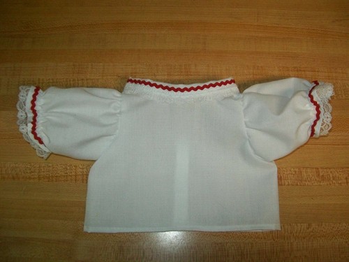 BLUSA BLANCA CON ENCAJE + AJUSTE RICRAC con 17 OPCIONES para 16-18" PARCHE DE REPOLLO CPK NIÑO - Imagen 16 de 31