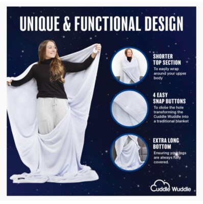 Cuddle Wuddle Wearable Sleeveless Blanket Super Soft