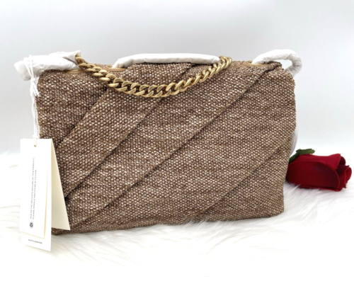 AUTH NWT Tory Burch Small Kira Draped Raffia Convertible Shoulder Bag In Camel - Picture 3 of 21