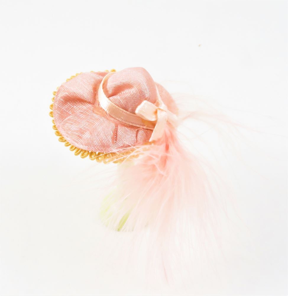 1:12 Scale Accessory Melody Jane Dollhouse Pink Hat With Feather & Bow - 1:12 Scale Milliner Shop Accessory Candle Warmers
