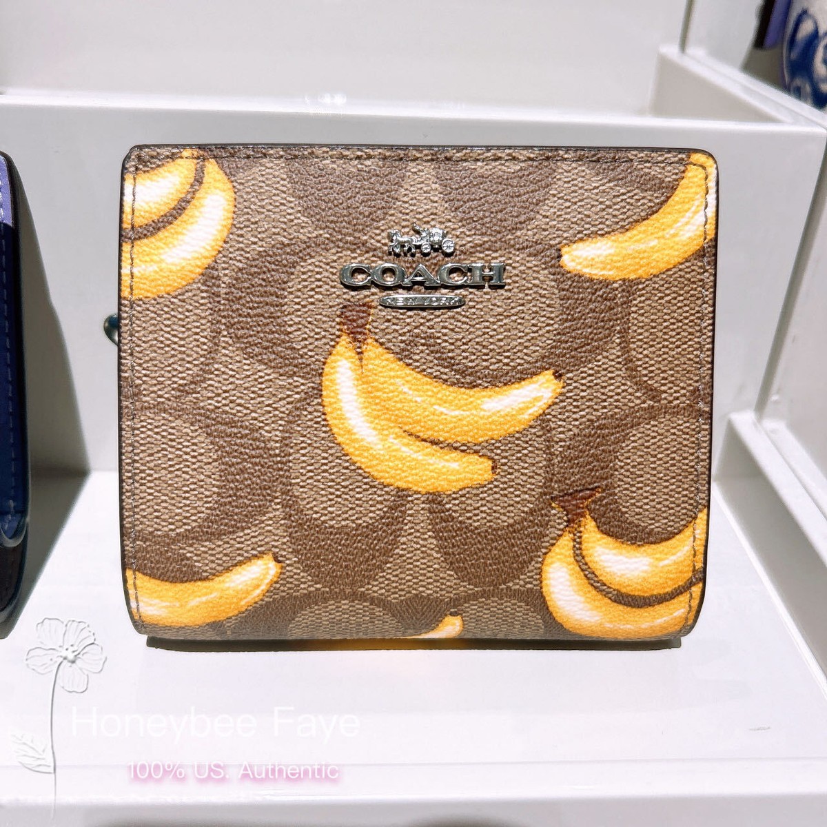 NWT Coach Snap Wallet In Signature Canvas With Cherry/Blueberry