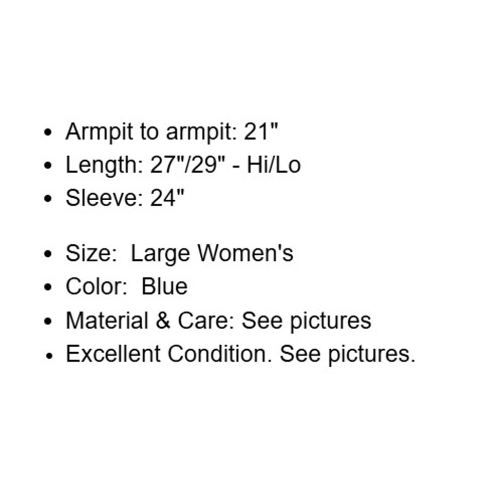 Blusa Pullover Lucy and Laurel Top Mujer Grande Azul Lino Manga Redonda Foto 4 de 4