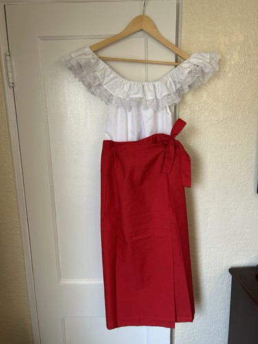 Folclorico Skirt 24” Waist And White Off The Shoulder Blouse Small