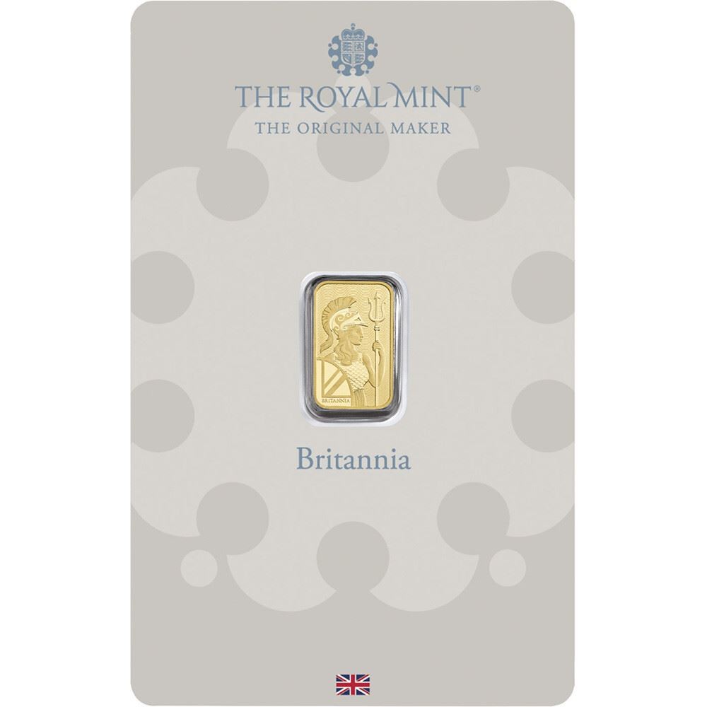 1 gram Gold Bar - Royal Mint Britannia - 999.9 Fine in Assay