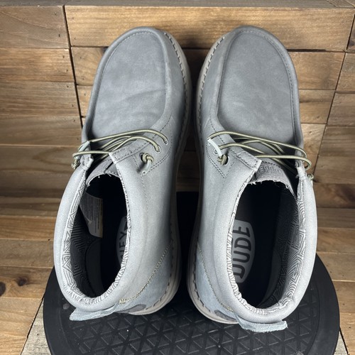 Hey Dude Wall Mid Workwear Mens Size 9 Gray Casual Slip On Comfort Shoes - Picture 5 of 10