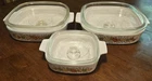 Vintage Corning Ware Set 3 pc. "Spice of Life" Casserole  Lot  “Very Nice” Pyrex