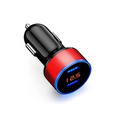 Dual Ports 3.1a Usb Car Cigarette Charger Lighter Digital Led Voltmeter 12v24v