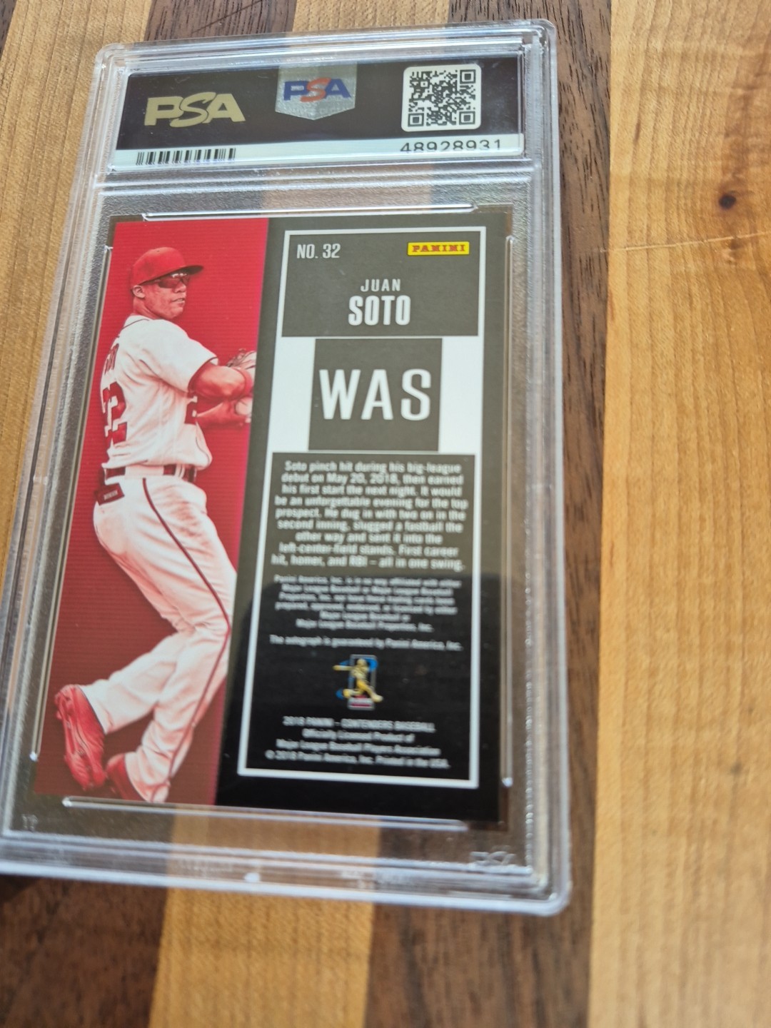 2018 PANINI CONTENDERS JUAN SOTO🔥SEASON TICKETS /99 RED ROOKIE AUTO🔥  PSA 9  view 8