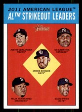 2012 Topps Heritage #10 AL Strikeout Leaders