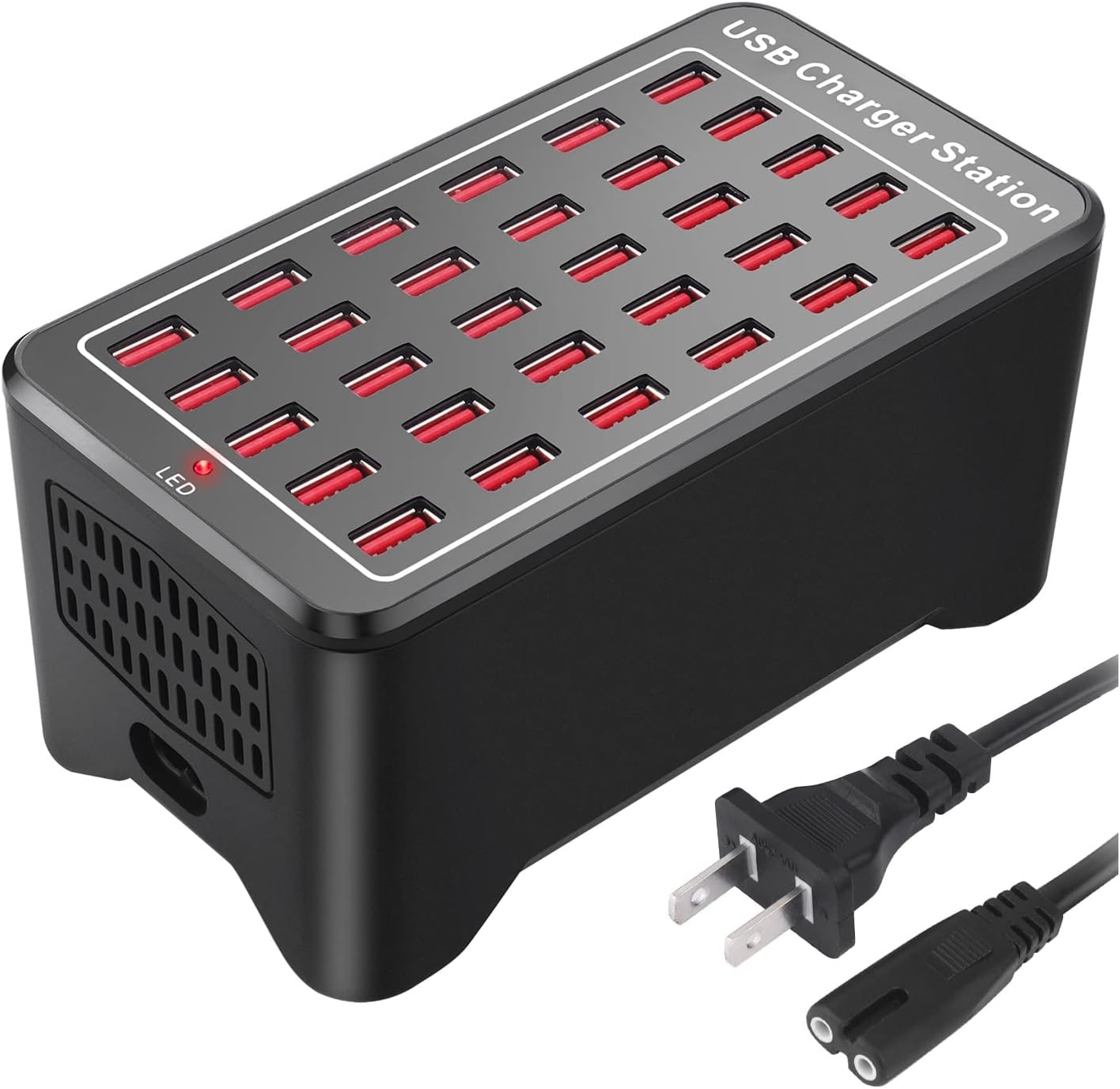 30 Port 150W(30A) USB Charging Station - Multi Port USB Hub with Smart Detect fo