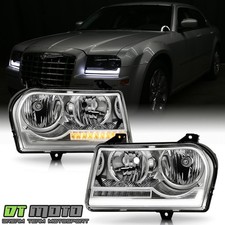 For 2005-2010 Chrysler 300 Chrome Halogen Led W Signal Headlights Headlamps