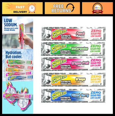Zero Sugar Electrolyte Freezer Pops Variety Pack - 50 Pops, Hydration, Dragon Fr