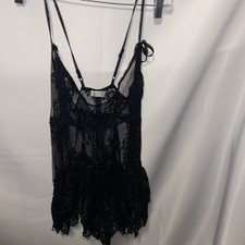 Intimately Free People Sheer Babydoll Lace Nightgown Black Size S