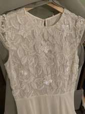 Bridal White Sleeveless Sequin Embroidered A-Line Full-Length Wedding Dress