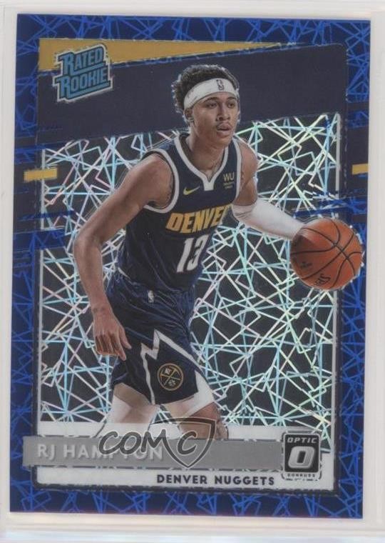 2020 Panini Donruss Optic Rated Rookie Blue Velocity Prizm RJ Hampton #174 0e50