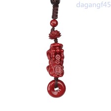 1Pc Chinese Cinnabar Lotus Flower Key Chain Pendant Good Luck Bead Pendant