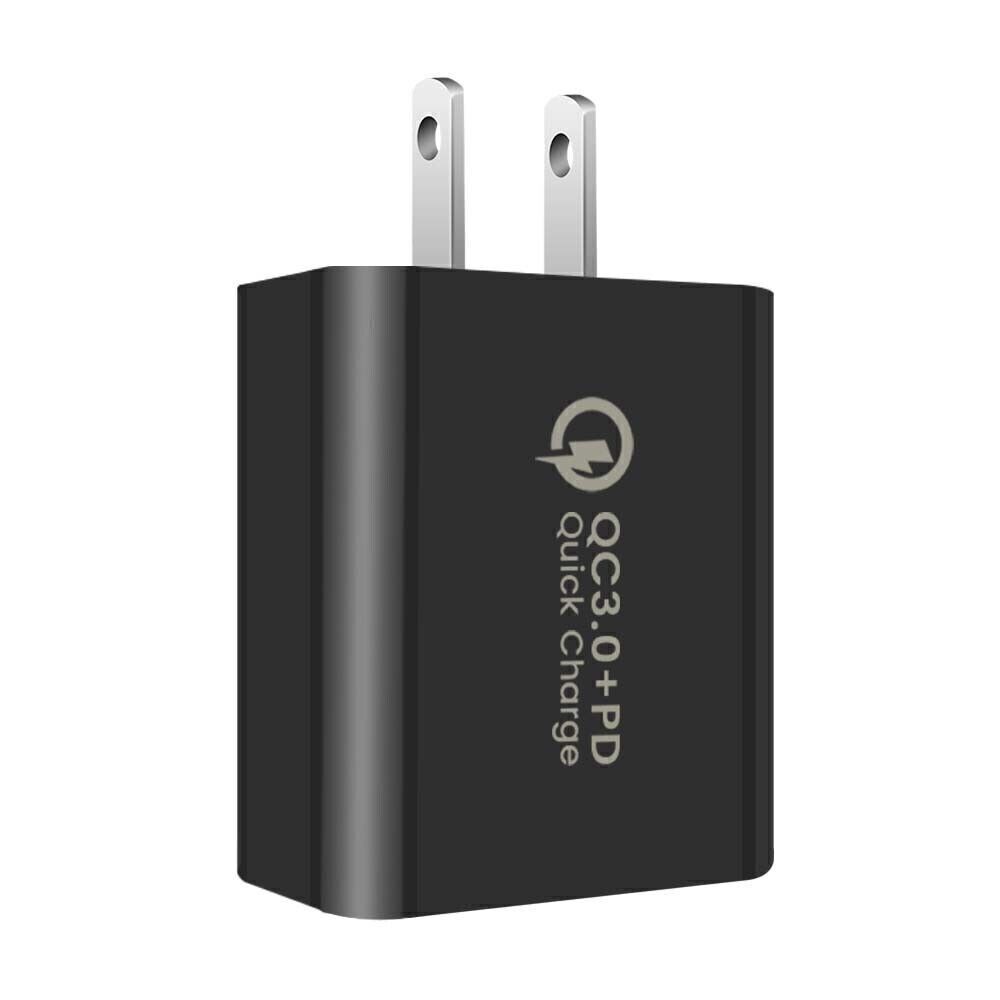 20W 2-Ports USB A+USB C 5V 3A Fast Home PD QC3.0 Wall Charger Block Adapter Lot