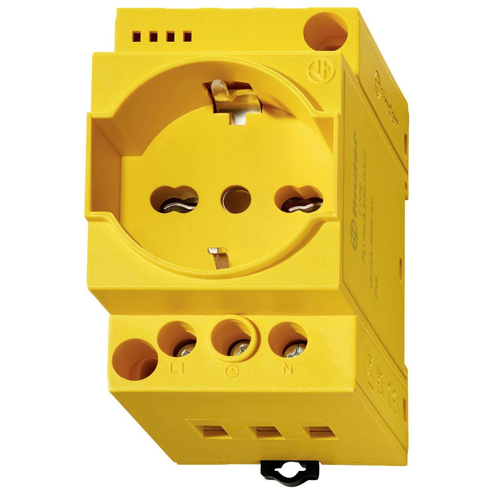 Finder Enclosure outlet yellow DIN Rail 16A 250V