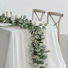 1PC Artificial Eucalyptus Garland – Faux Greenery with Flowers & Berries